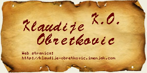 Klaudije Obretković vizit kartica